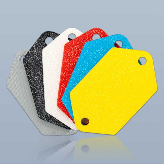 3D Printed NFC Token - NTAG213 - 50 X 30 mm Polygon- Two Holes - NFC Tag