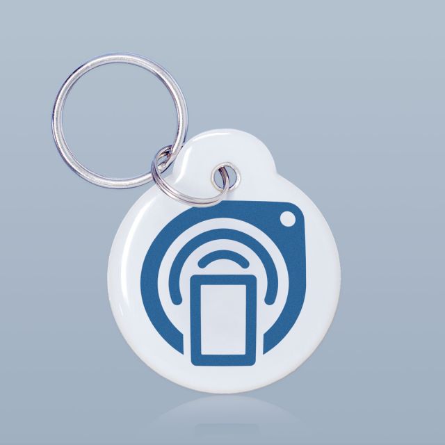 Printed NFC Dome Key Tag - Metal Hole - NTAG213 - 35 x 40 mm Circular - NFC Tag